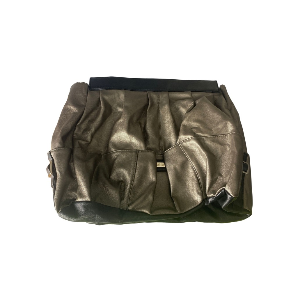 Miche Metallic Bronze Pewter Black Pleated Large Handbag Shell Cover Slouchy